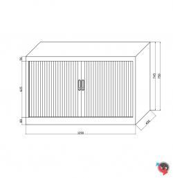 Stahl-Querrollladen-Schrank